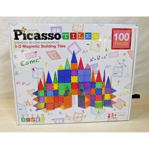 Picasso 3-D Magnetic Building Tiles 100 Pieces Set Magnet Educational Toy